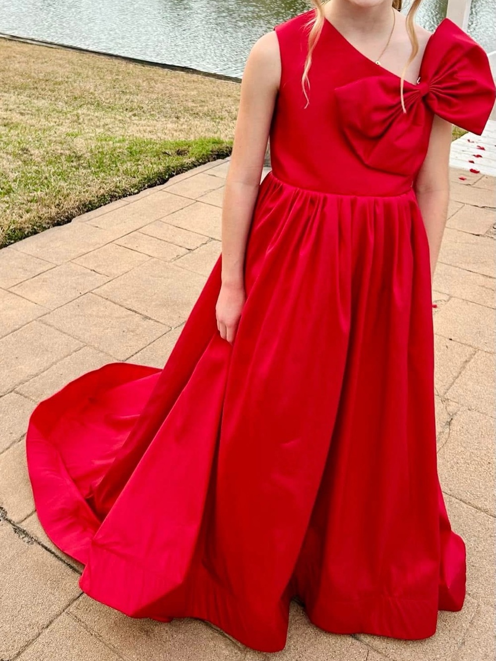 Girls' Party Dress Solid Red Color Sleeveless Performance Wedding - Picture 1 of 12